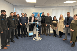 Automation team receiving Distributor of the Year award from Universal Robots.